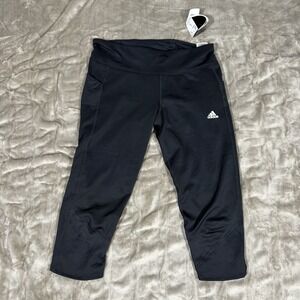 Adidas Own the Run Tights Womens L Black Short Running Aeroready Gym Yoga NWT